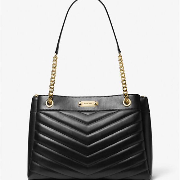 Michael Kors Whitney Medium Quilted Tote Bag Black OS - Picture 3 of 3